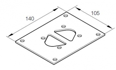 Eberspächer Montageplaat voor Airtronic D 2, D 3 en D 4 kachels. Klein. 140 x 105